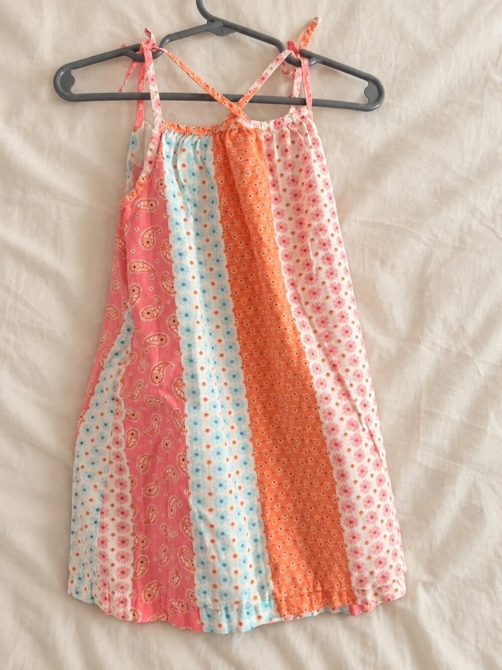 Girls patchwork floral paisley sleeceley sundress